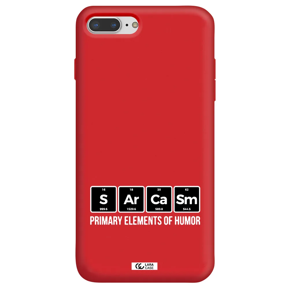 a group of black square letters with white text Apple iPhone 8 plus Silicone Imperial Red Case