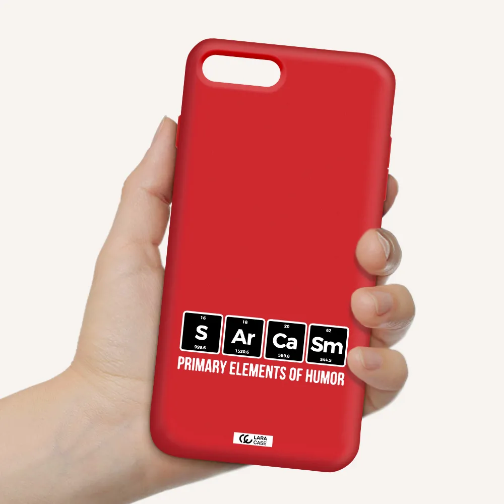 a group of black square letters with white text Apple iPhone 8 plus Silicone Imperial Red Case