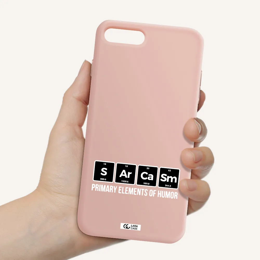 a group of black square letters with white text Apple iPhone 8 plus Silicone pastel pink Case