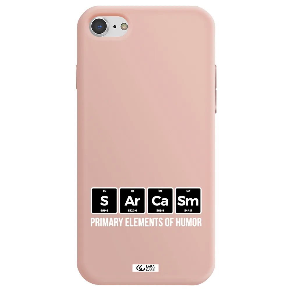 a group of black square letters with white text Apple iPhone 8 Silicone pastel pink Case