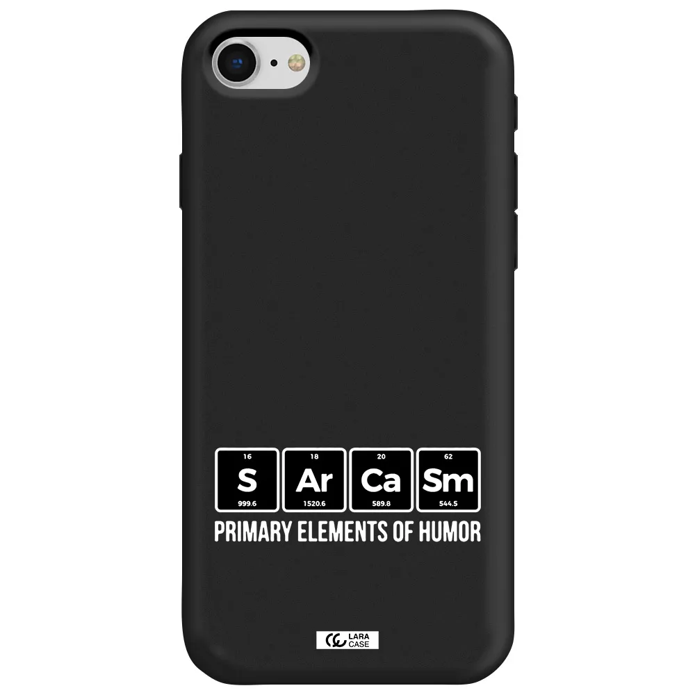 a group of black square letters with white text Apple iPhone se 2020 Silicone black Case