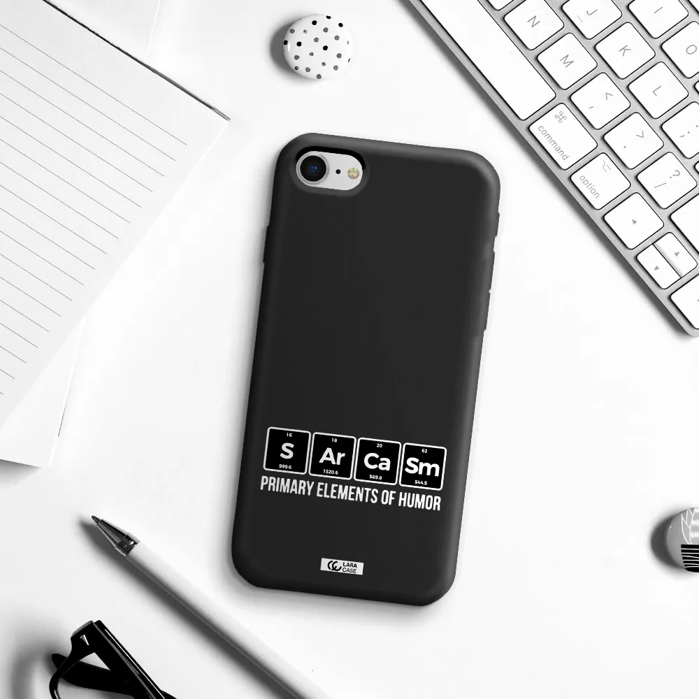 a group of black square letters with white text Apple iPhone se 2020 Silicone black Case