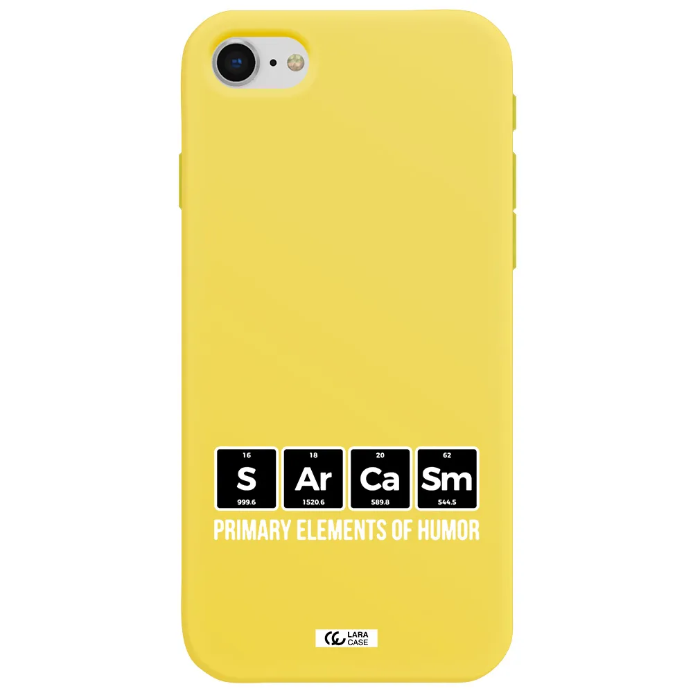 a group of black square letters with white text Apple iPhone se 2020 Silicone canary yellow Case