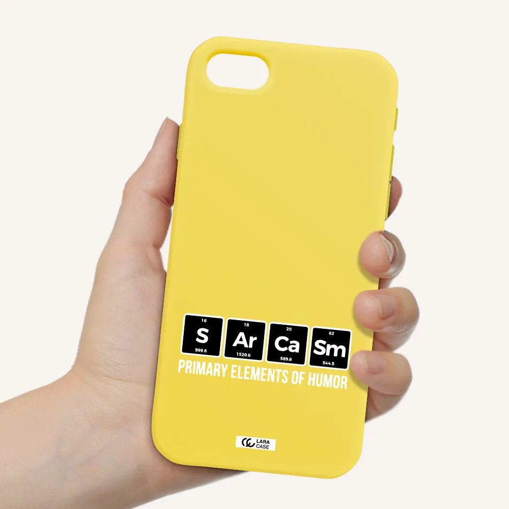 a group of black square letters with white text Apple iPhone se 2020 Silicone canary yellow Case
