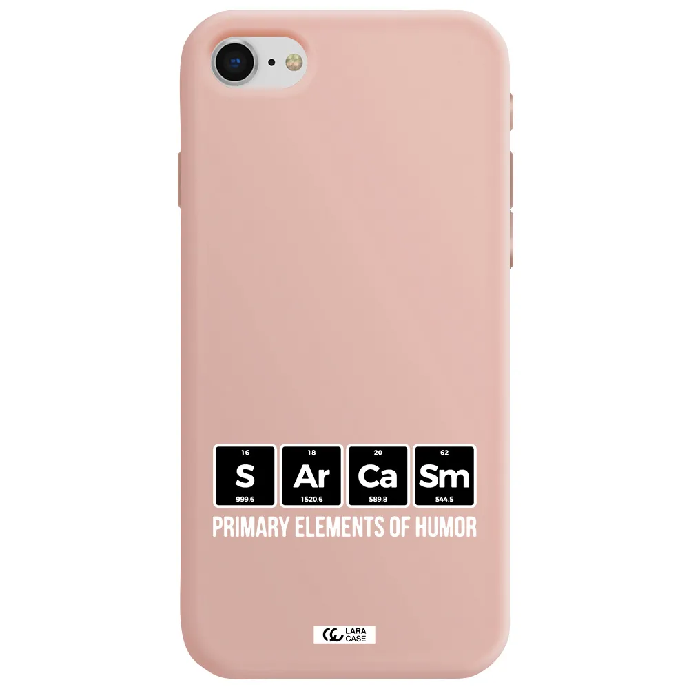 a group of black square letters with white text Apple iPhone se 2020 Silicone pastel pink Case