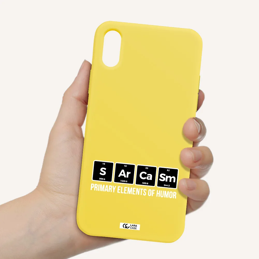 a group of black square letters with white text Apple iPhone X Silicone canary yellow Case