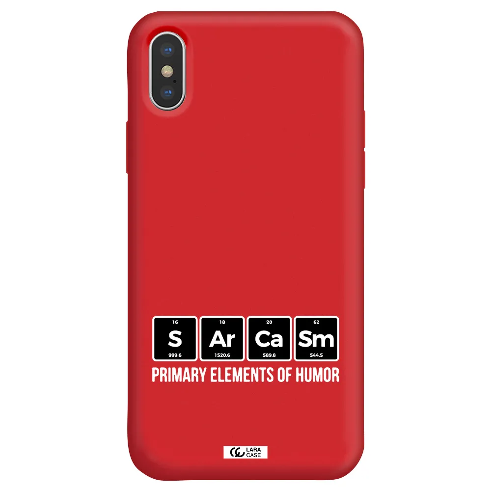 a group of black square letters with white text Apple iPhone X Silicone Imperial Red Case