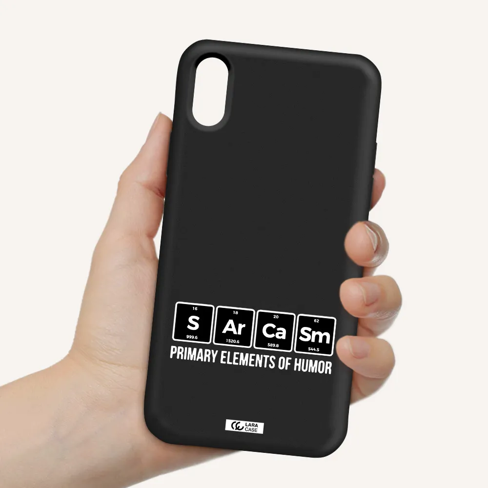 a group of black square letters with white text Apple iPhone XS Silicone black Case