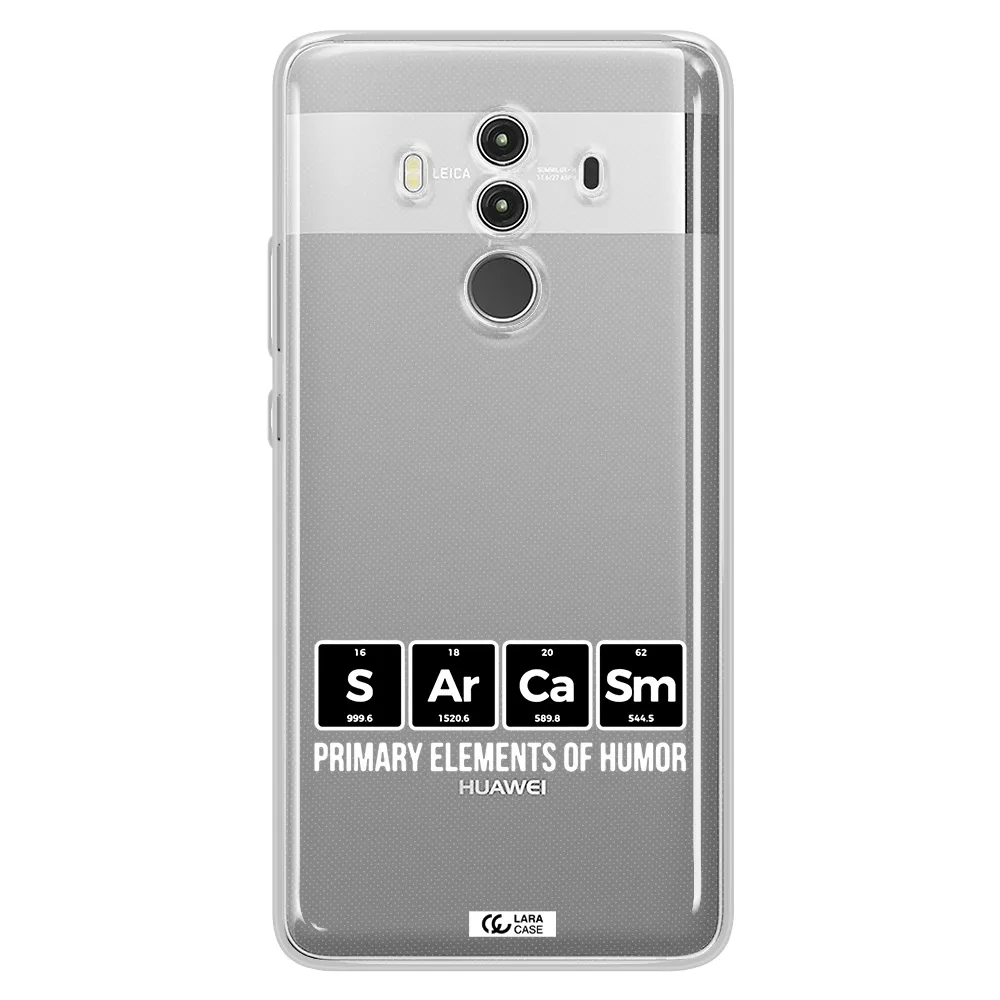 a group of black square letters with white text Huawei Mate 10 Clear TPU Case