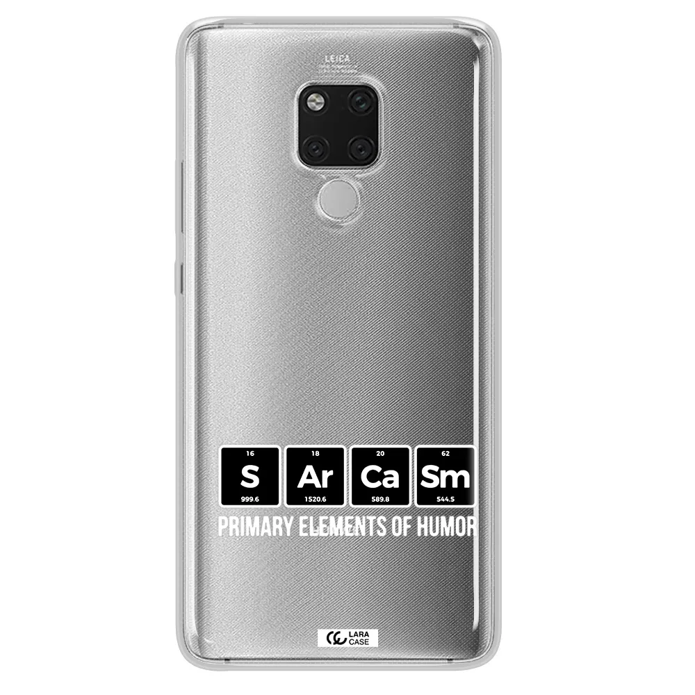 a group of black square letters with white text Huawei Mate 20X Clear TPU Case
