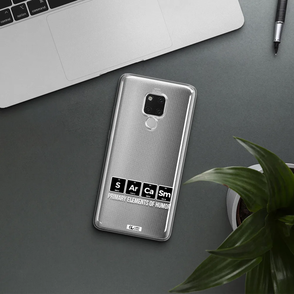 a group of black square letters with white text Huawei Mate 20X Clear TPU Case