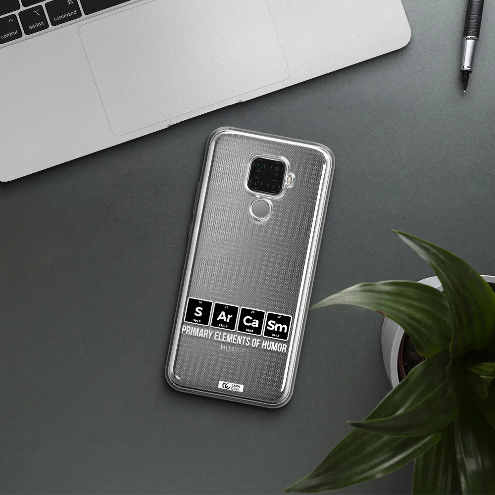 a group of black square letters with white text Huawei Mate 30 Lite Clear TPU Case