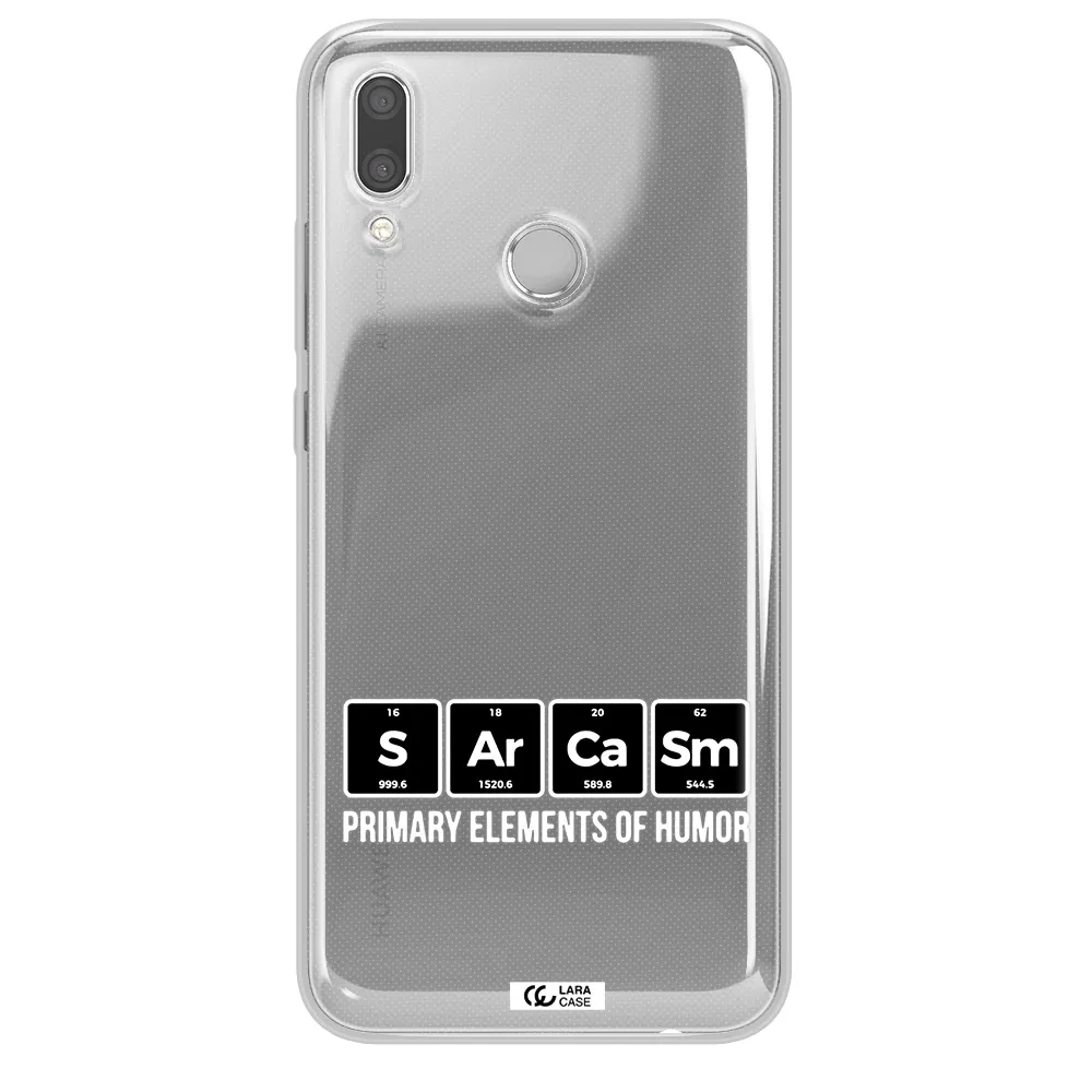 a group of black square letters with white text Huawei P Smart 2019 Clear TPU Case