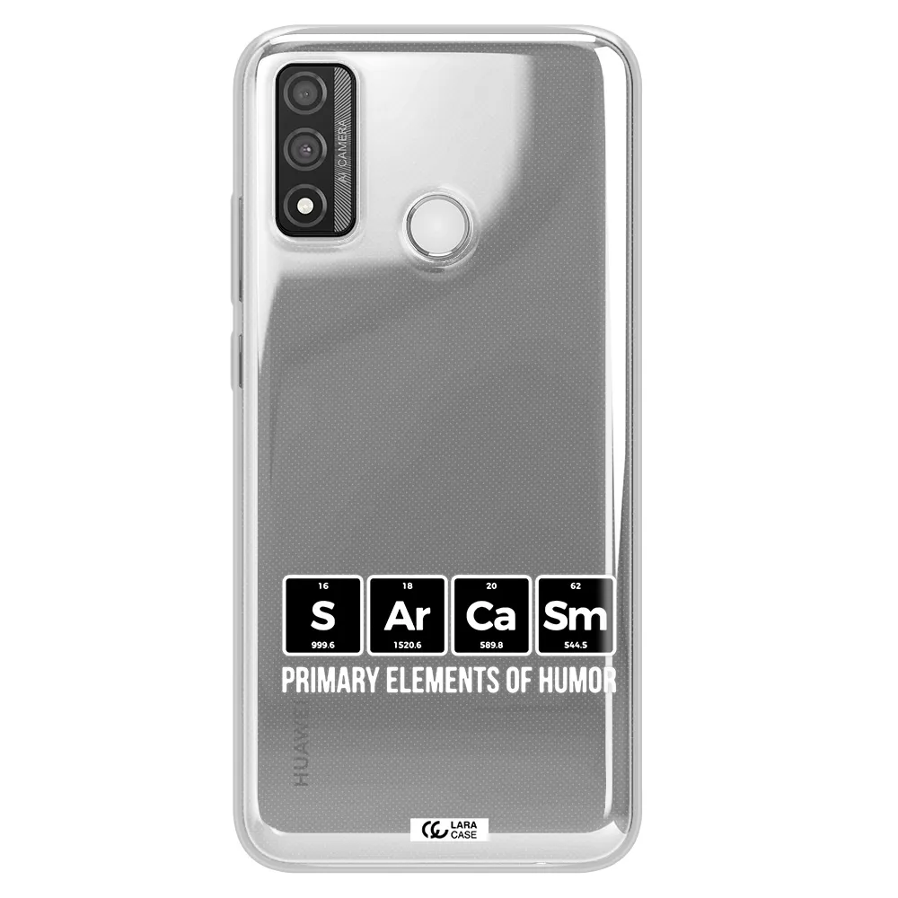 a group of black square letters with white text Huawei P Smart 2020 Clear TPU Case