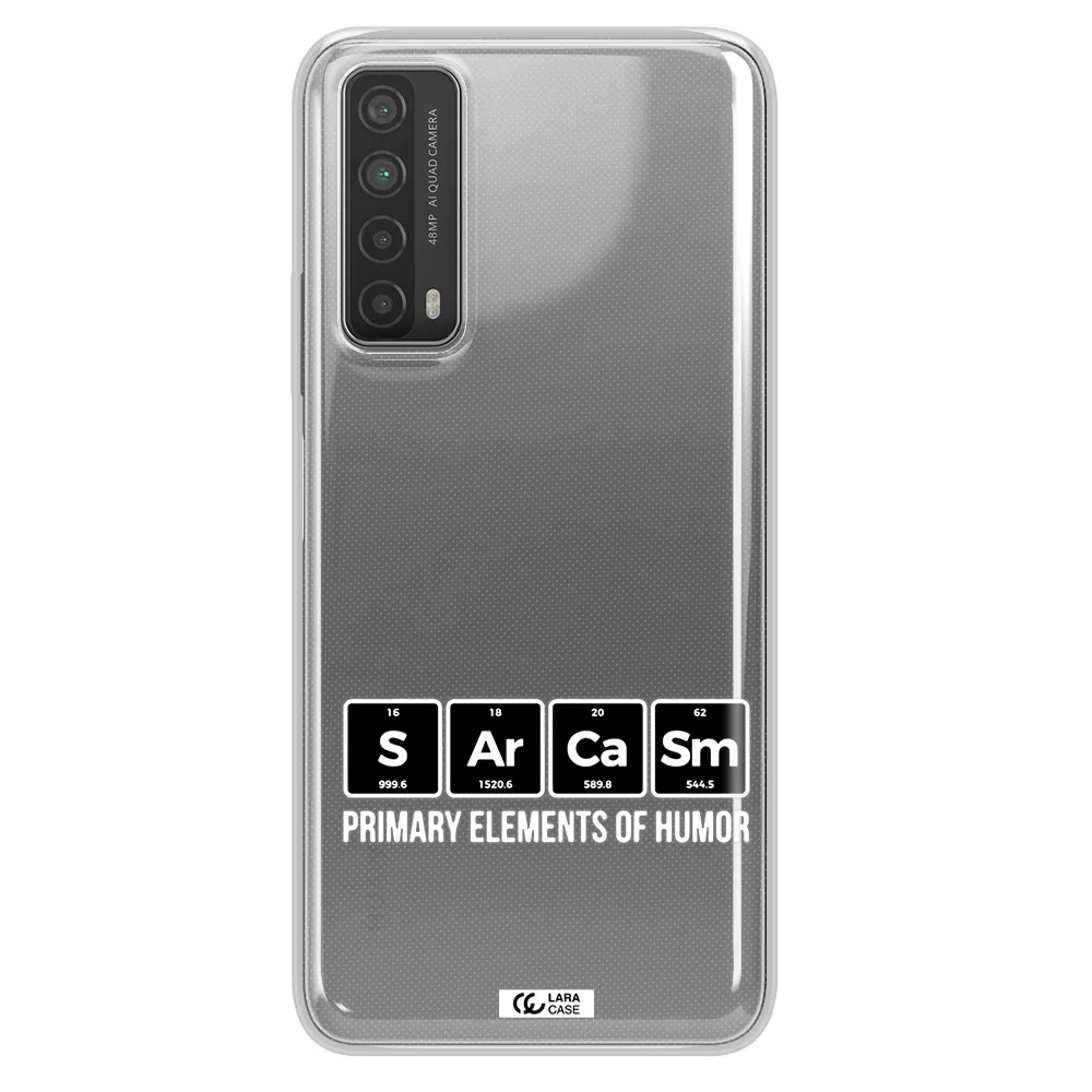 a group of black square letters with white text Huawei P Smart 2021 Clear TPU Case