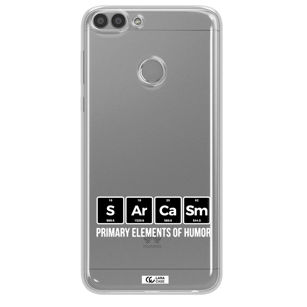 a group of black square letters with white text Huawei P Smart Clear TPU Case