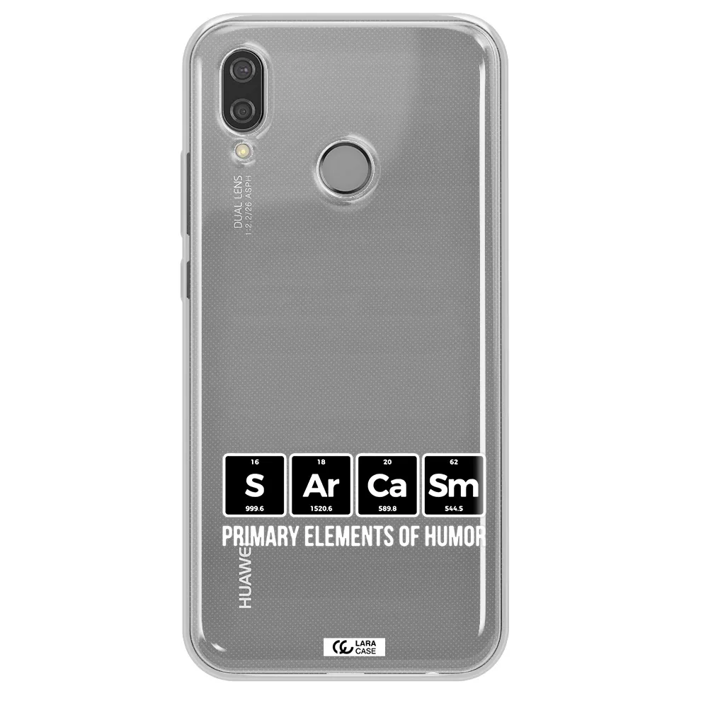 a group of black square letters with white text Huawei P20 Lite Clear TPU Case