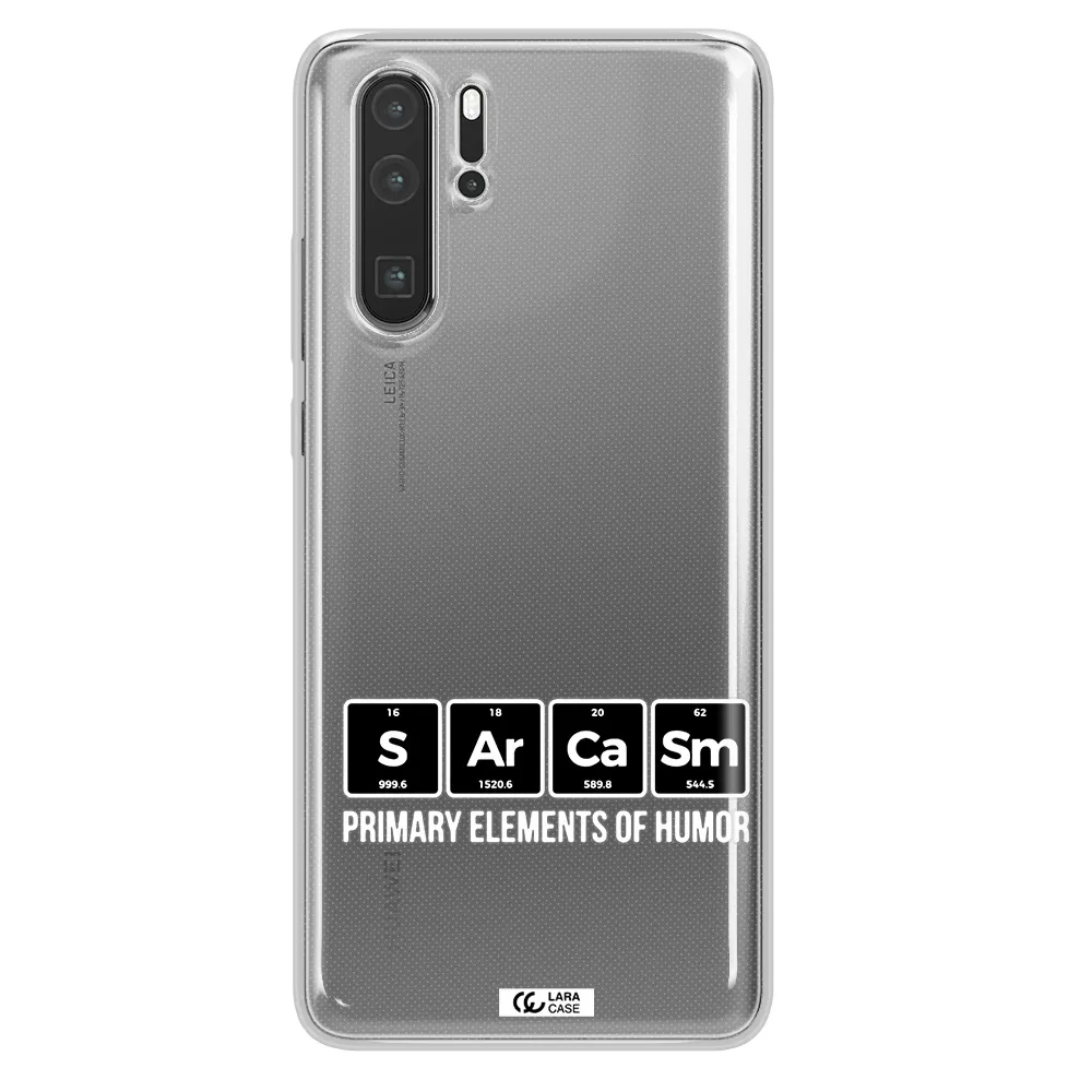 a group of black square letters with white text Huawei P30 Pro Clear TPU Case