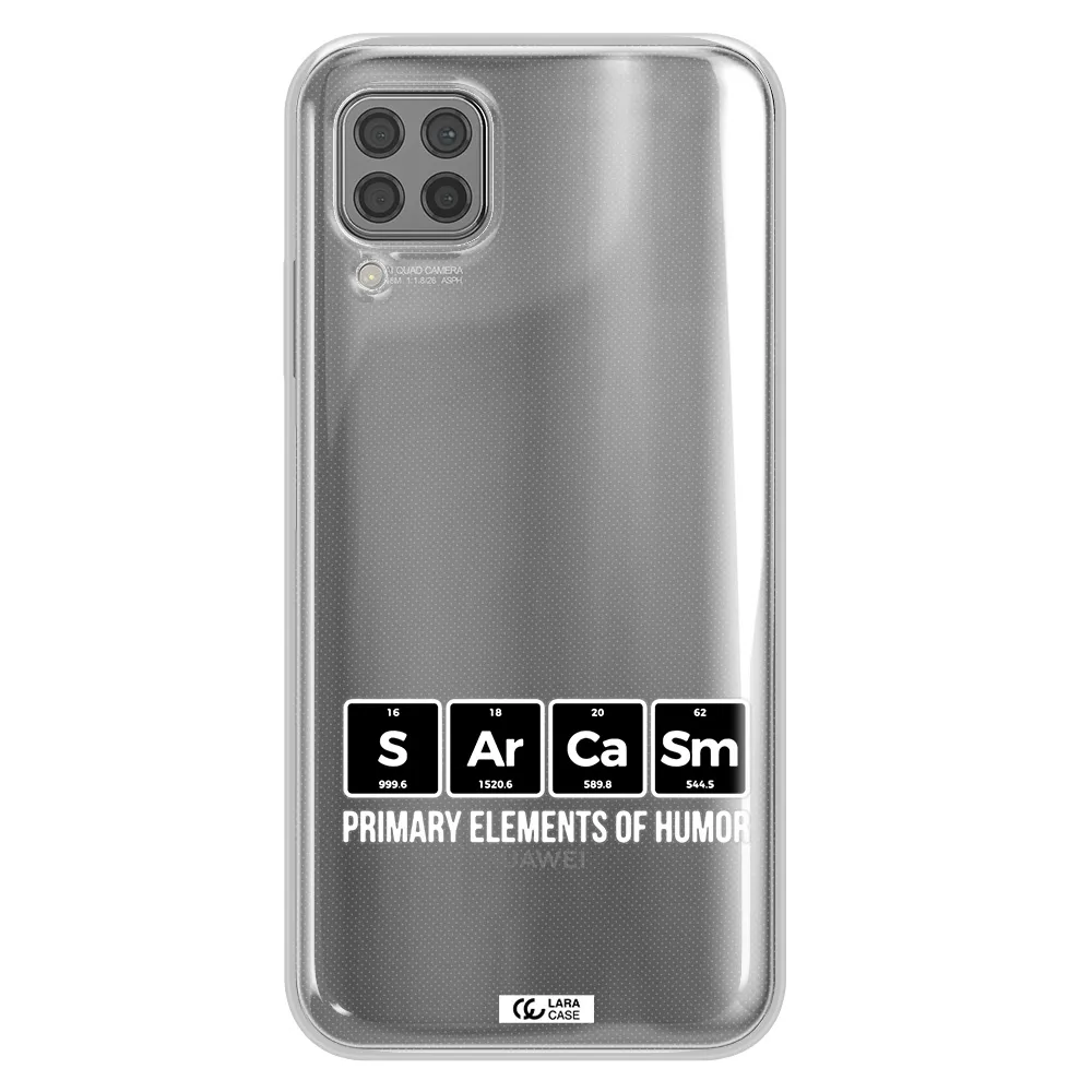 a group of black square letters with white text Huawei P40 Lite Clear TPU Case