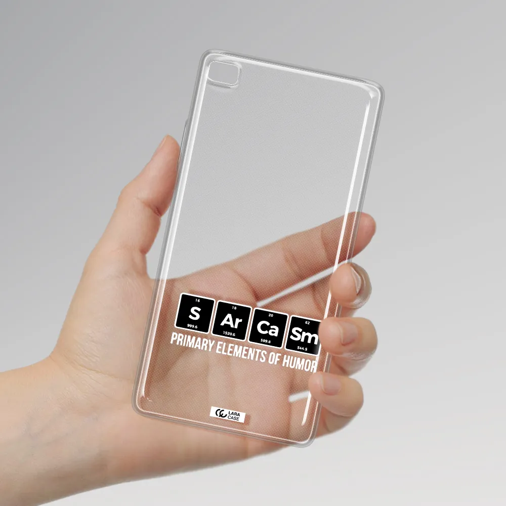 a group of black square letters with white text Huawei P8 Clear TPU Case