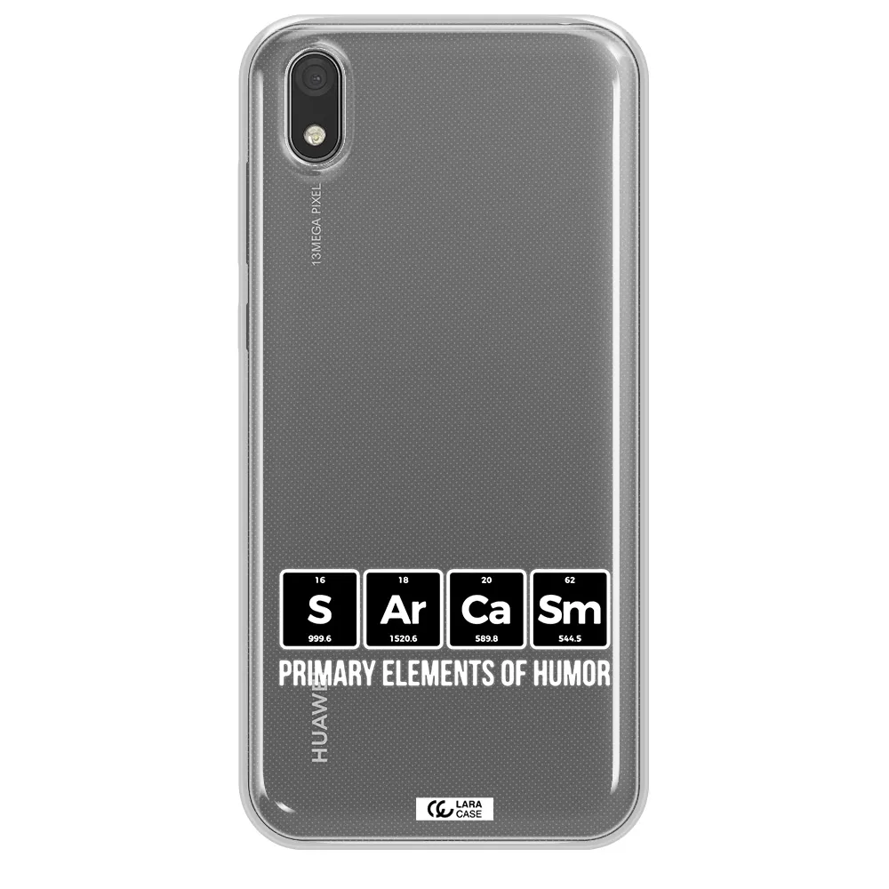 a group of black square letters with white text Huawei Y5 2019 Clear TPU Case