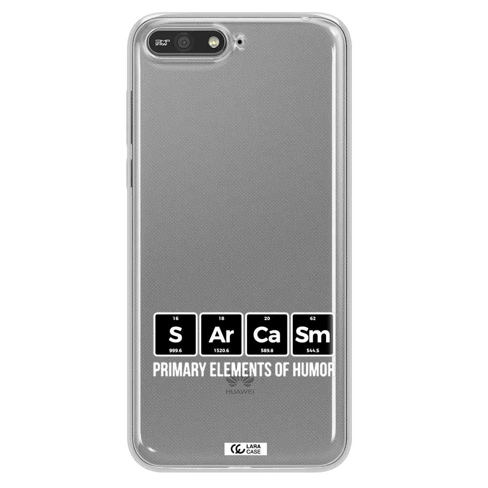 a group of black square letters with white text Huawei Y6 2018 Clear TPU Case