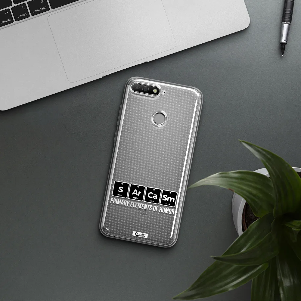 a group of black square letters with white text Huawei Y6 Prime 2018 Clear TPU Case