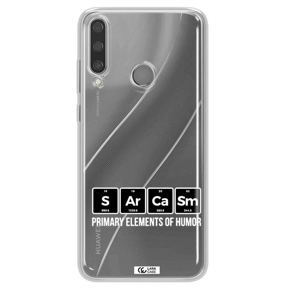 a group of black square letters with white text Huawei Y6P Clear TPU Case
