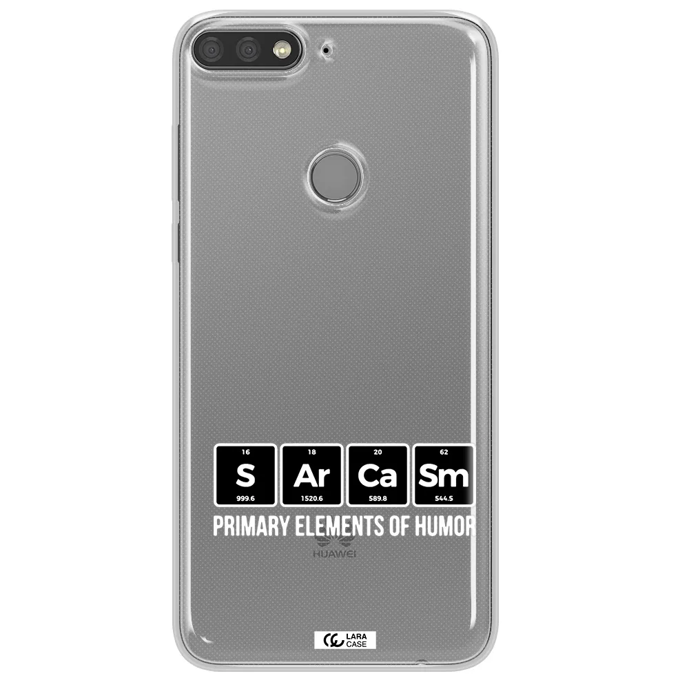 a group of black square letters with white text Huawei Y7 Prime 2018 Clear TPU Case