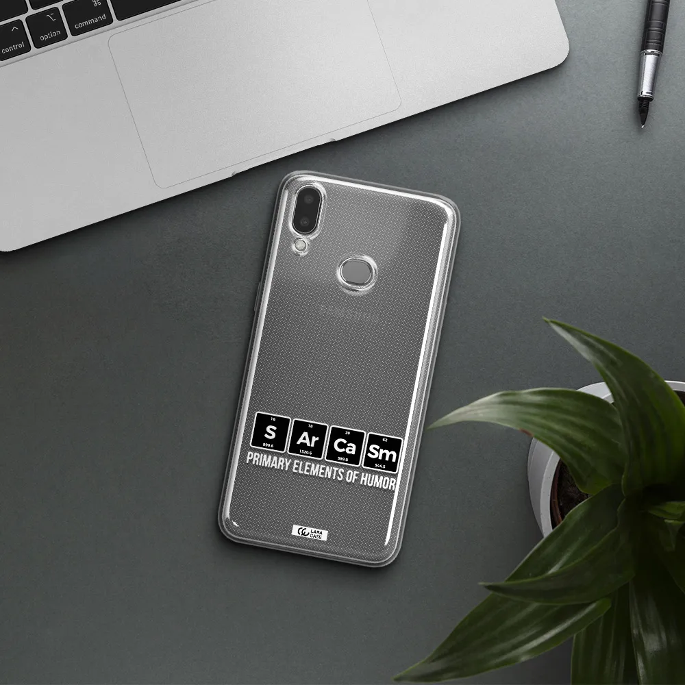 a group of black square letters with white text Samsung A10S Clear TPU Case