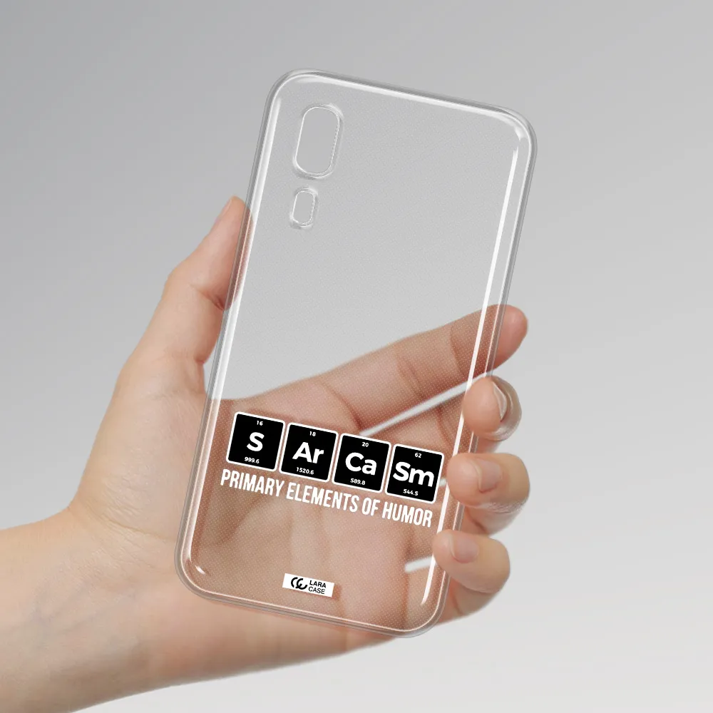 a group of black square letters with white text Samsung A2 Core Clear TPU Case