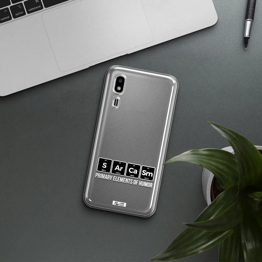 a group of black square letters with white text Samsung A2 Core Clear TPU Case