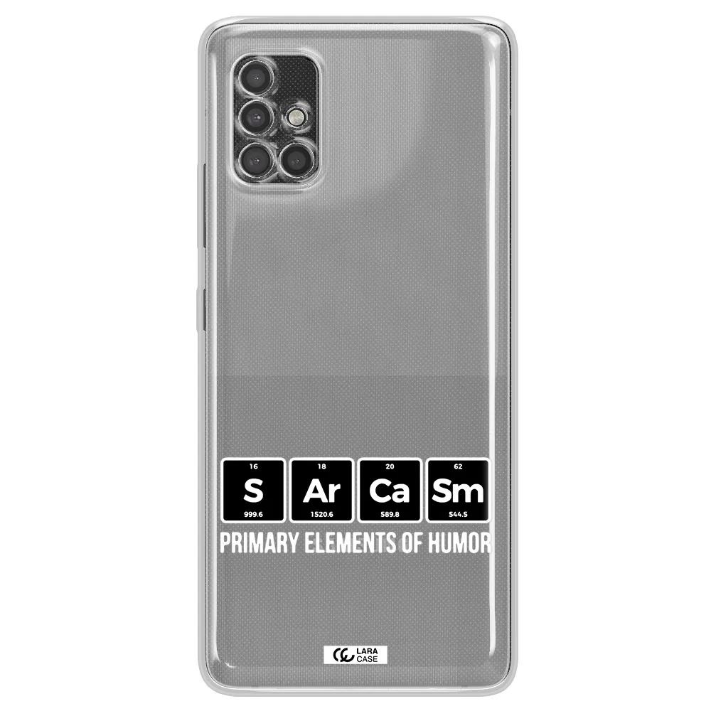 A Group Of Black Square Letters With White Text Samsung A40S Clear Tpu Case