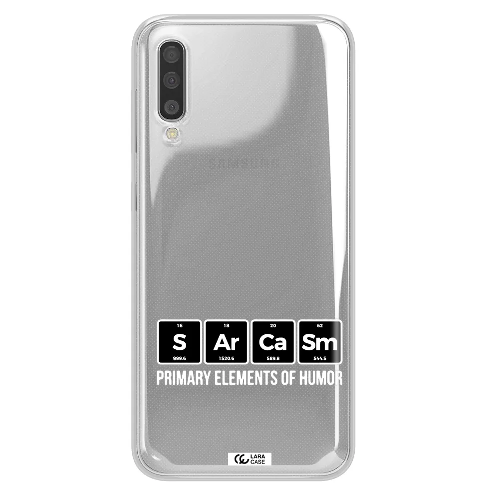 A Group Of Black Square Letters With White Text Samsung A50S Clear Tpu Case