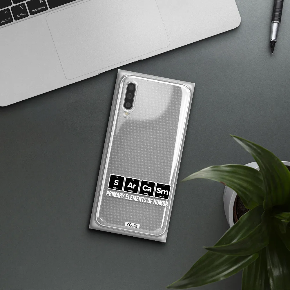 A Group Of Black Square Letters With White Text Samsung A50S Clear Tpu Case