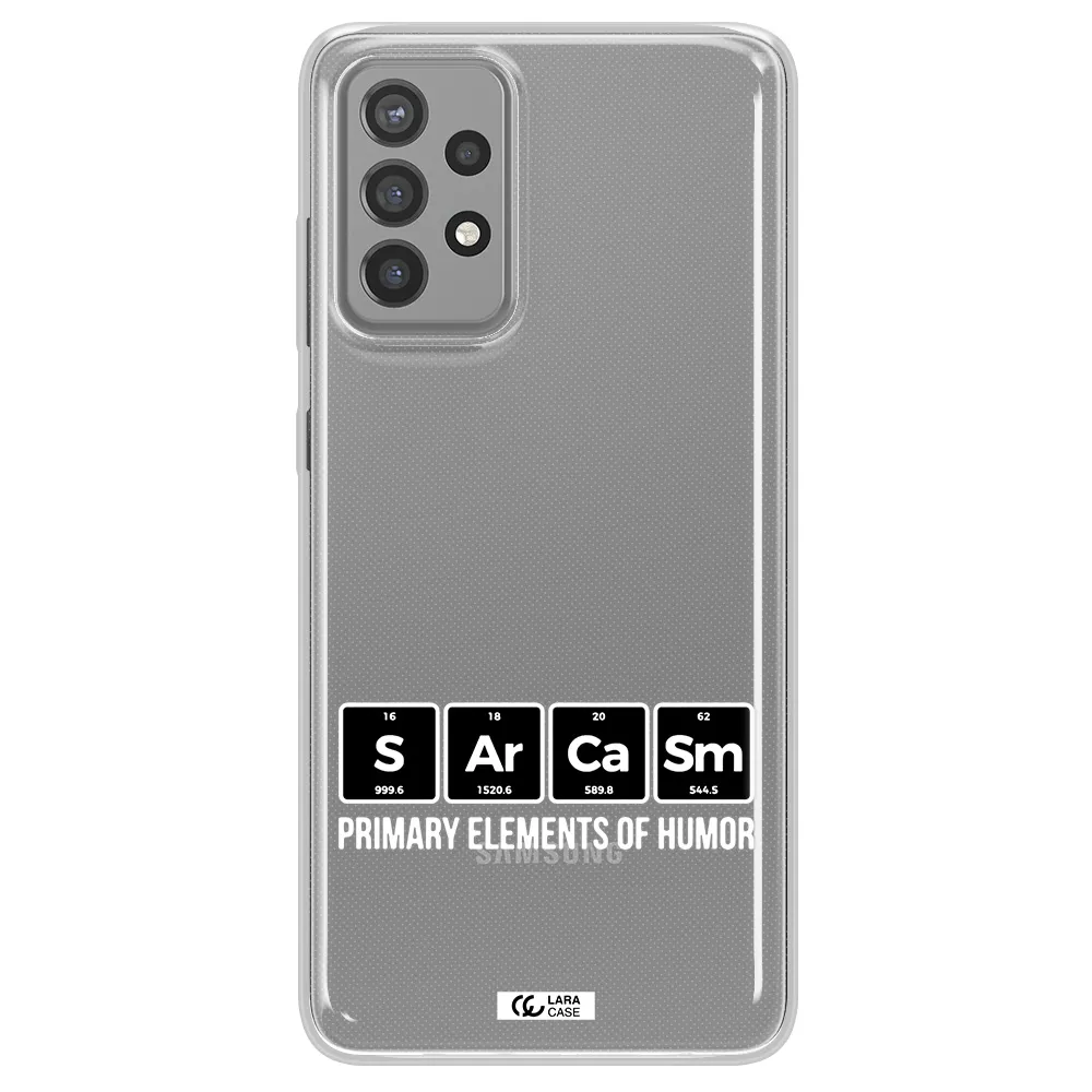a group of black square letters with white text Samsung A72 Clear TPU Case