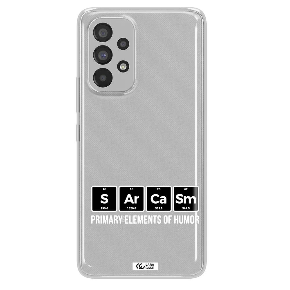 a group of black square letters with white text Samsung A73 Clear TPU Case
