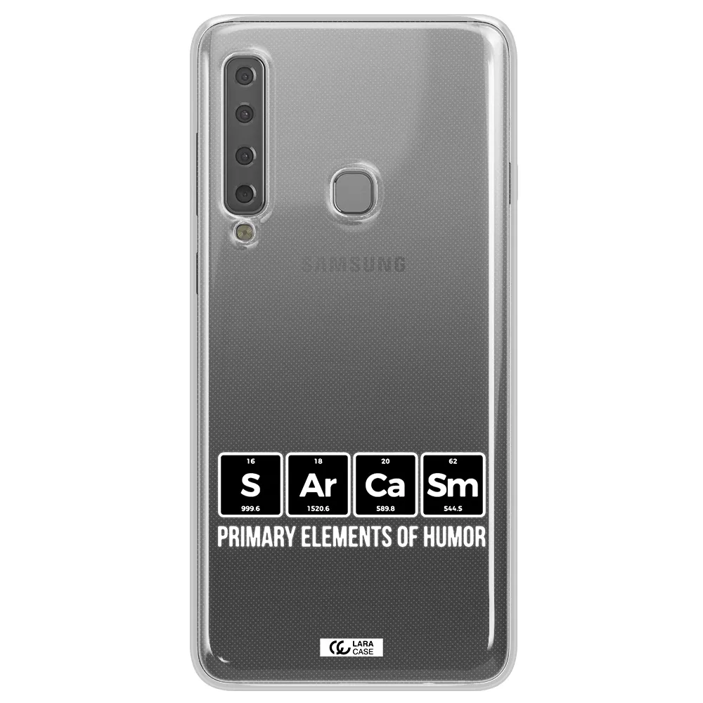 a group of black square letters with white text Samsung A9 2018 Clear TPU Case