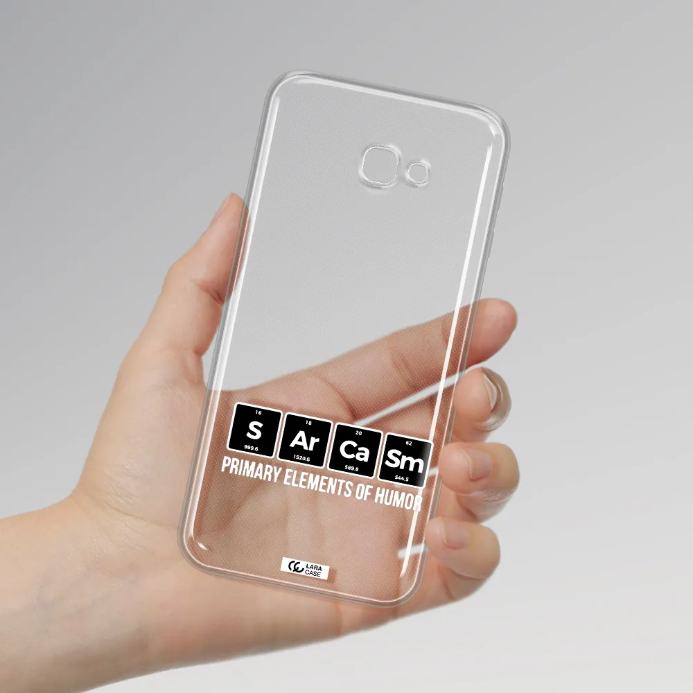 a group of black square letters with white text Samsung J4 Plus Clear TPU Case