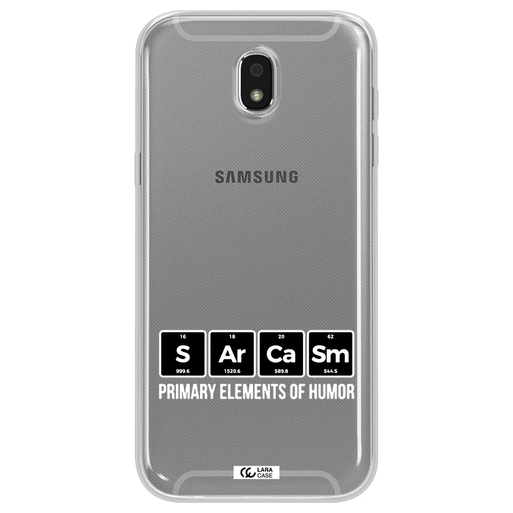 a group of black square letters with white text Samsung J5 2017 Clear TPU Case