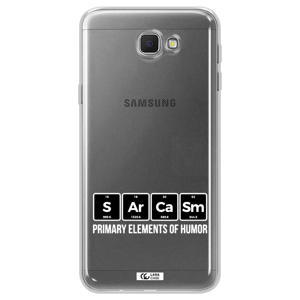 a group of black square letters with white text Samsung J5 Prime Clear TPU Case