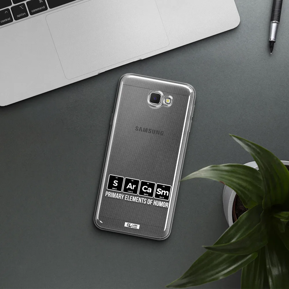 a group of black square letters with white text Samsung J5 Prime Clear TPU Case