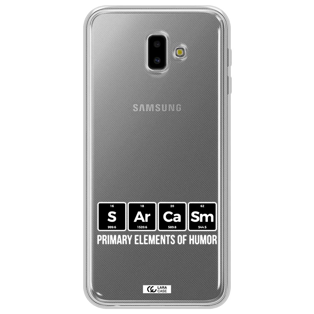 a group of black square letters with white text Samsung J6 Plus Clear TPU Case