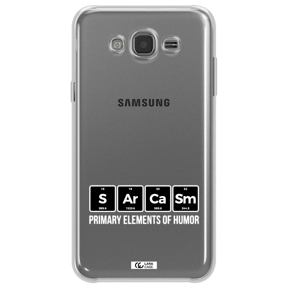 a group of black square letters with white text Samsung J7 2015 Clear TPU Case