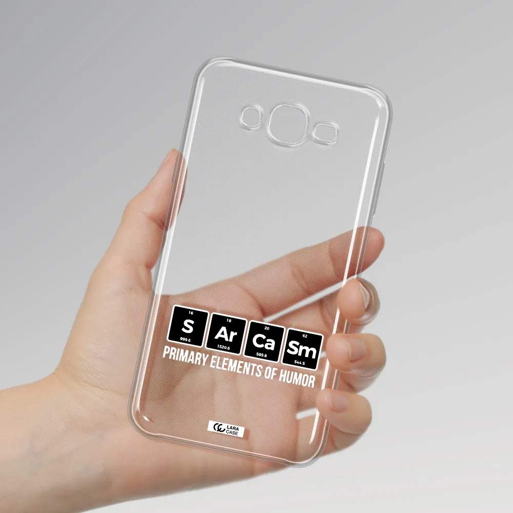 a group of black square letters with white text Samsung J7 2015 Clear TPU Case