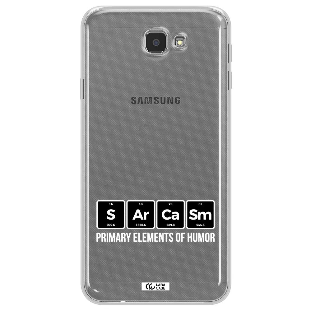 a group of black square letters with white text Samsung J7 Prim Clear TPU Case