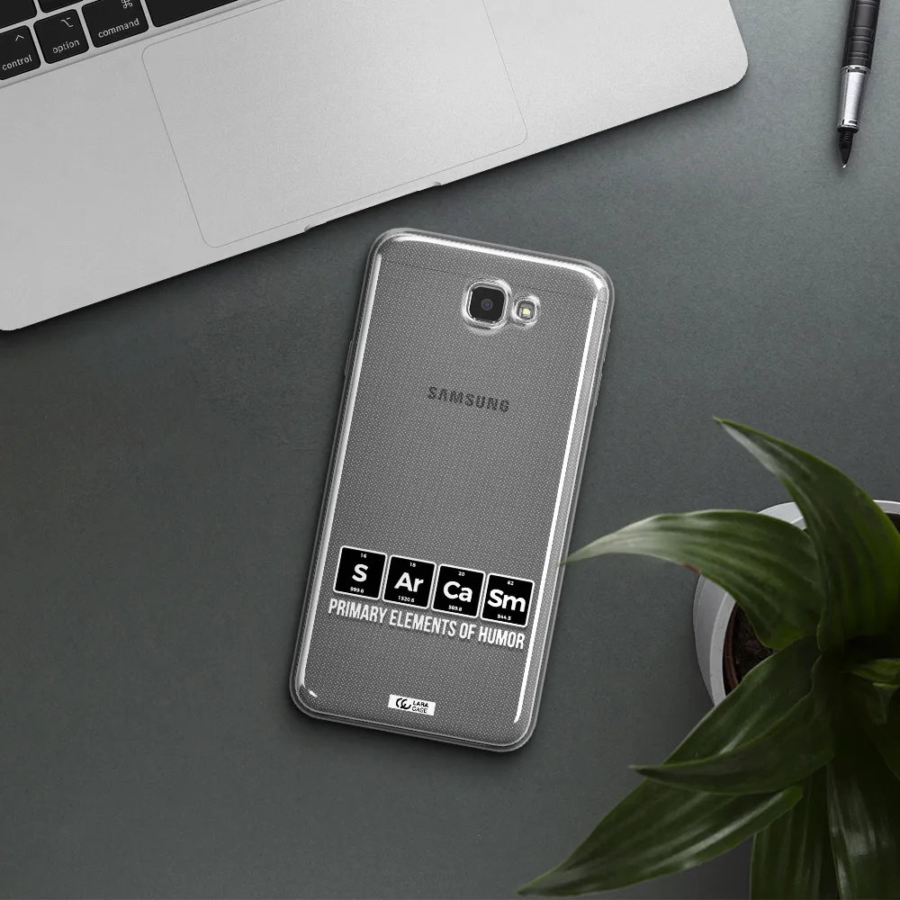 a group of black square letters with white text Samsung J7 Prim Clear TPU Case