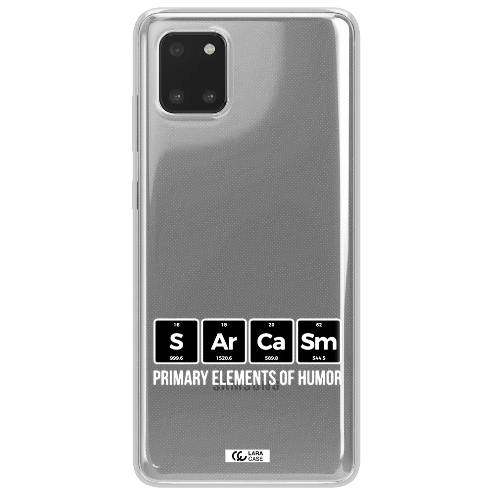 a group of black square letters with white text Samsung Note 10 Lite Clear TPU Case