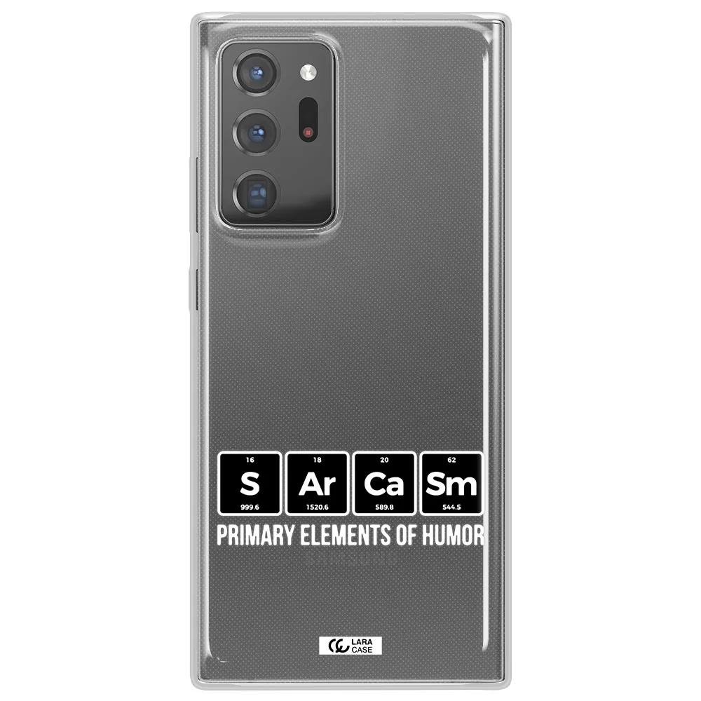 a group of black square letters with white text Samsung Note 20 Ultra Clear TPU Case