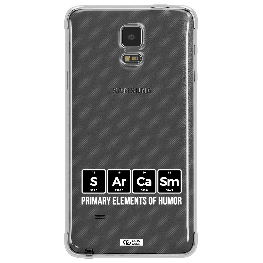 a group of black square letters with white text Samsung Note 4 Clear TPU Case